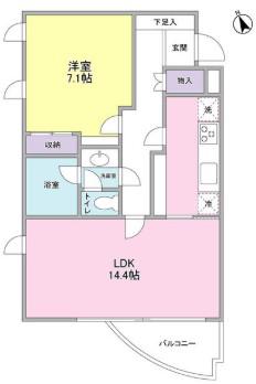 榎本ビル(1LDK/1階)の間取り写真