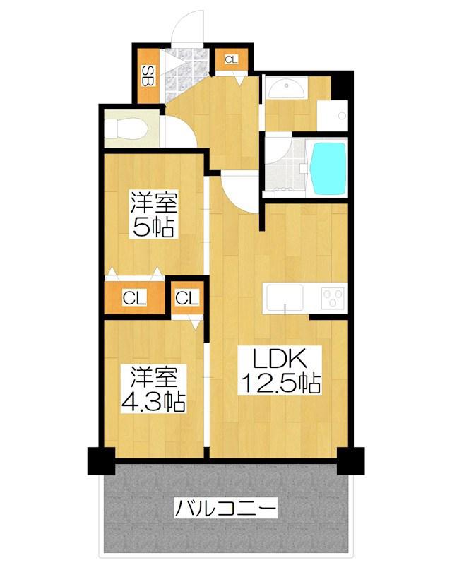 QUALIOR京都東山(2LDK/3階)の間取り写真