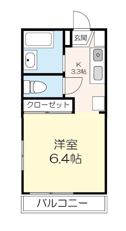 クレイン薬円台(1K/2階)の間取り写真