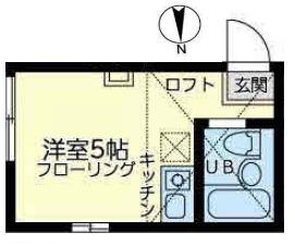 ユナイト岡沢パフェ・ドゥ・モンブラン(ワンルーム/1階)の間取り写真