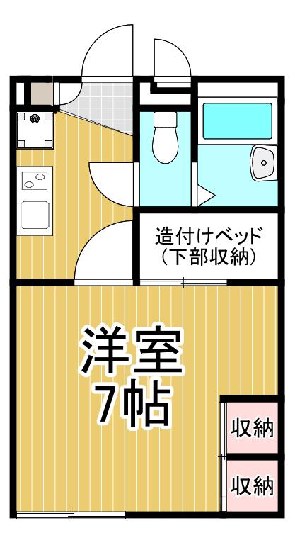 レオパレスウグイス(1K/1階)の間取り写真