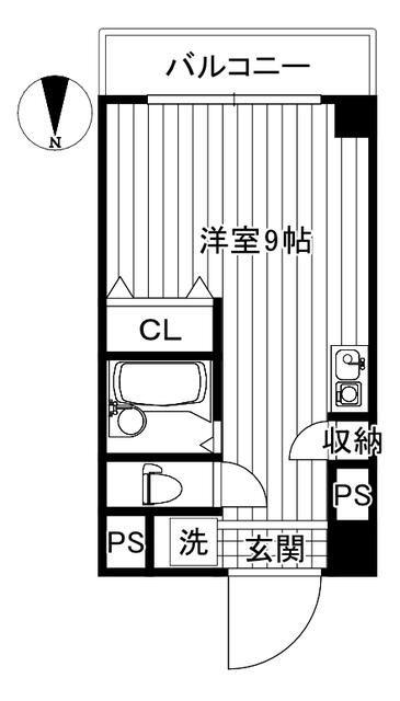 パークサイド多摩川(ワンルーム/2階)の間取り写真