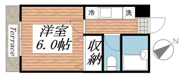 アルカディア EZ(1K/1階)の間取り写真