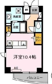 プランドール江戸堀(ワンルーム/5階)の間取り写真