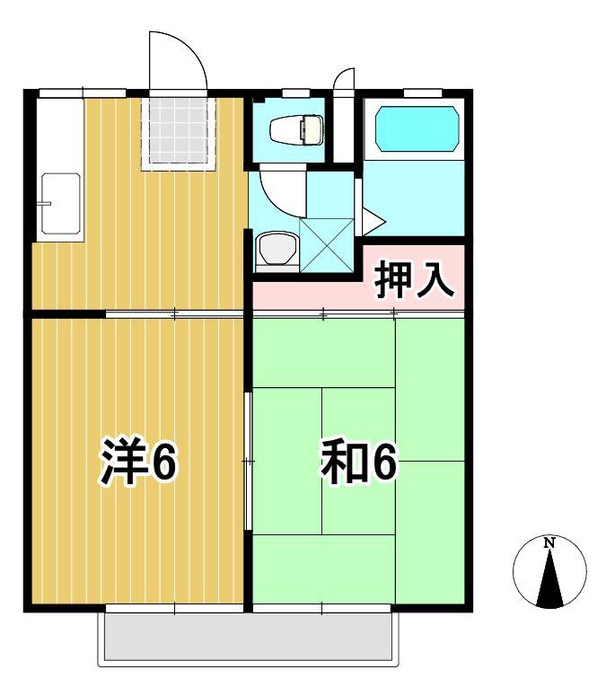 はたばしらハイツ(2K/2階)の間取り写真