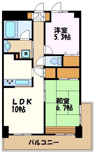 サンクオティモーネ(2LDK/3階)の間取り写真
