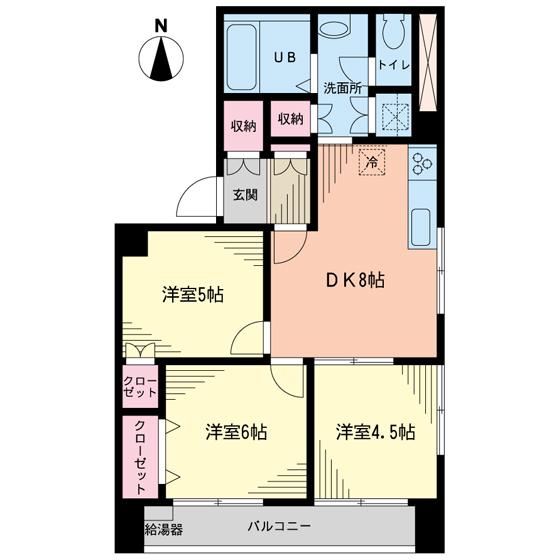シェモワ池上(2SLDK/6階)の間取り写真