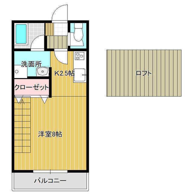 プリマベーラ I(ワンルーム/2階)の間取り写真