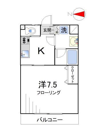 三和中野(1K/3階)の間取り写真