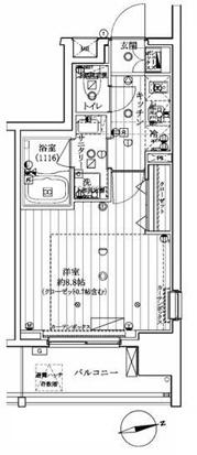 レガリス東京イースト(1K/5階)の間取り写真