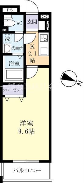 LA VIE EN ROSE(1K/5階)の間取り写真