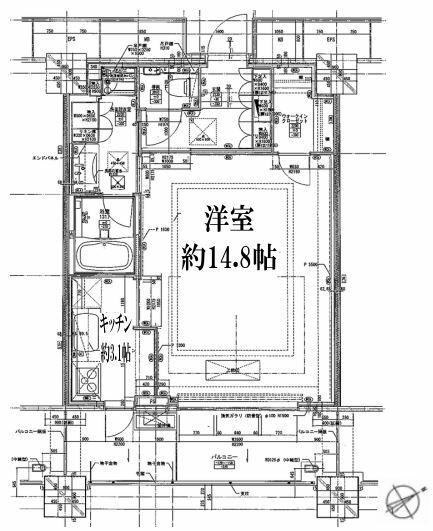 アウルタワー OWL TOWER(1K/44階)の間取り写真