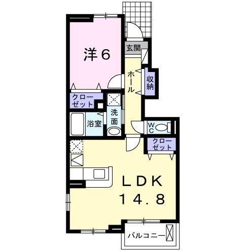 オリーヴォ(1LDK/1階)の間取り写真