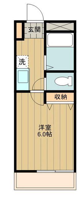 ピア国立(1K/1階)の間取り写真