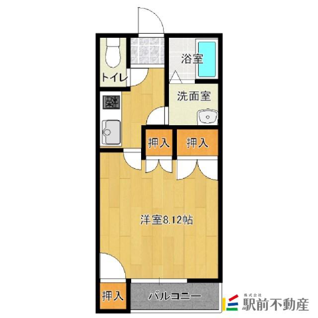 ブリランテ金丸小路(1K/2階)の間取り写真