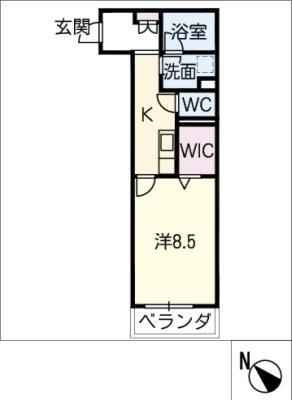 エクラージュ(1K/2階)の間取り写真