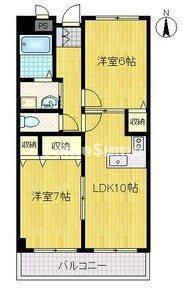 パレーシャル難波(2LDK/8階)の間取り写真