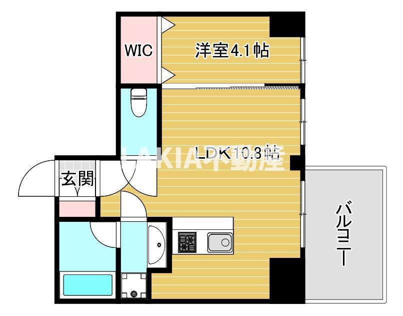 ブエナビスタ阿波座タワー(1LDK/2階)の間取り写真