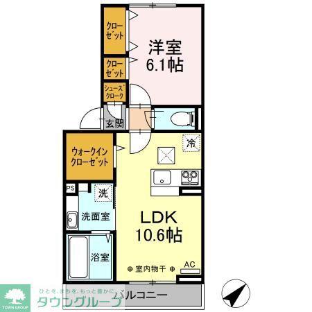 トリア テュラー(1LDK/2階)の間取り写真