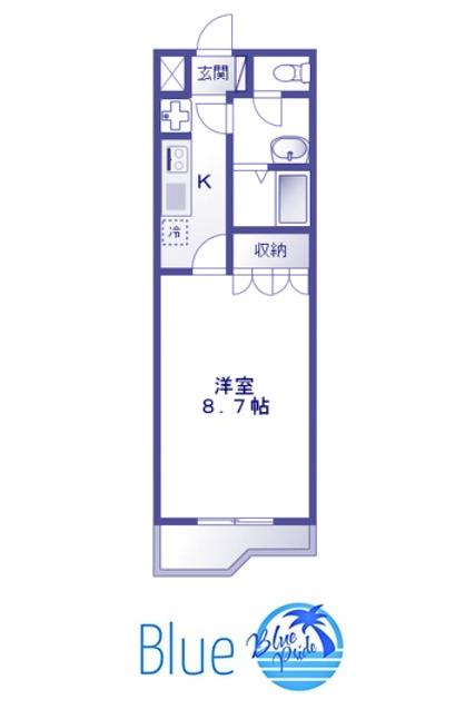 パールハイム鎌倉(1K/2階)の間取り写真