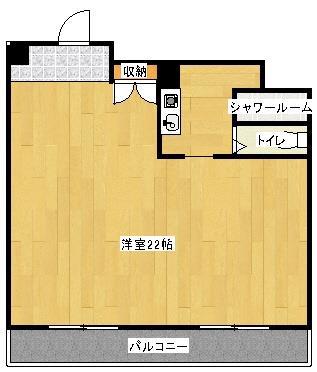 ウエストタウンハイツ(1K/4階)の間取り写真
