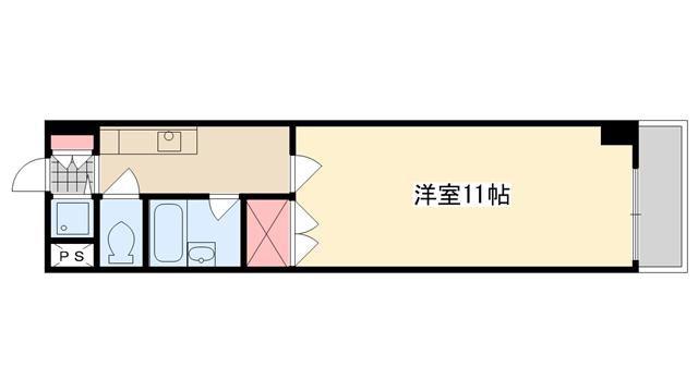 パティオスシモノ(1K/2階)の間取り写真