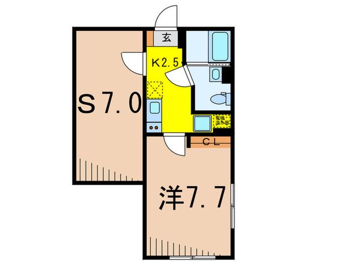 リュクス北品川(1SK/B1階)の間取り写真
