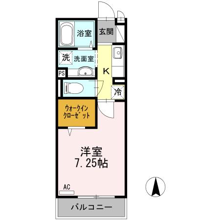 シェルハウス上中里D(1K/2階)の間取り写真
