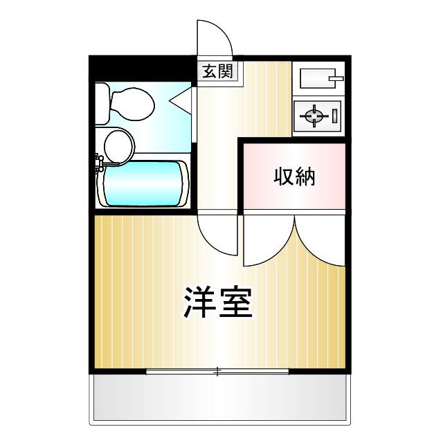 エスポワール(1K/1階)の間取り写真