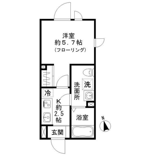 STRIPES 豪徳寺(1K/1階)の間取り写真
