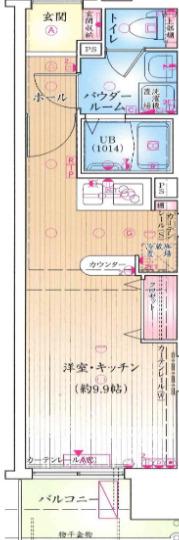 クラウンハイム本町イースト(1K/7階)の間取り写真