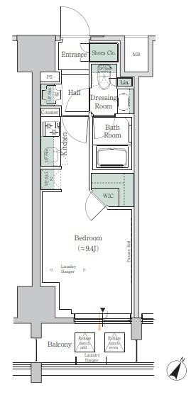 ONE ROOF RESIDENCE TAMACHI(ワンルーム/6階)の間取り写真