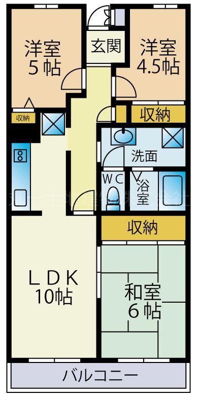 アンリベールII(3LDK/3階)の間取り写真
