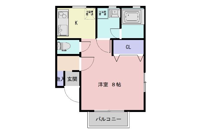 メイプルハイツO(1K/1階)の間取り写真