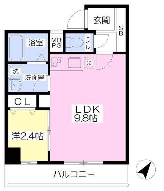 ルーセント東静岡(1LDK/5階)の間取り写真
