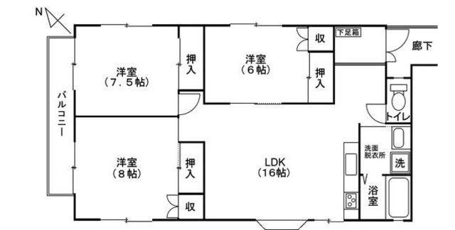 第3コーポ石井(3LDK/2階)の間取り写真