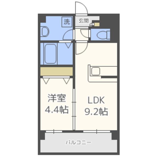 LUORE大橋(1LDK/2階)の間取り写真