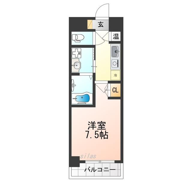 エステムヒルズ新大阪(1K/2階)の間取り写真