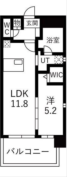 ヒルクレストELGRAND本山(1LDK/2階)の間取り写真