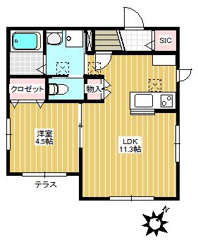 COMFORT SENKAWA(1LDK/1階)の間取り写真