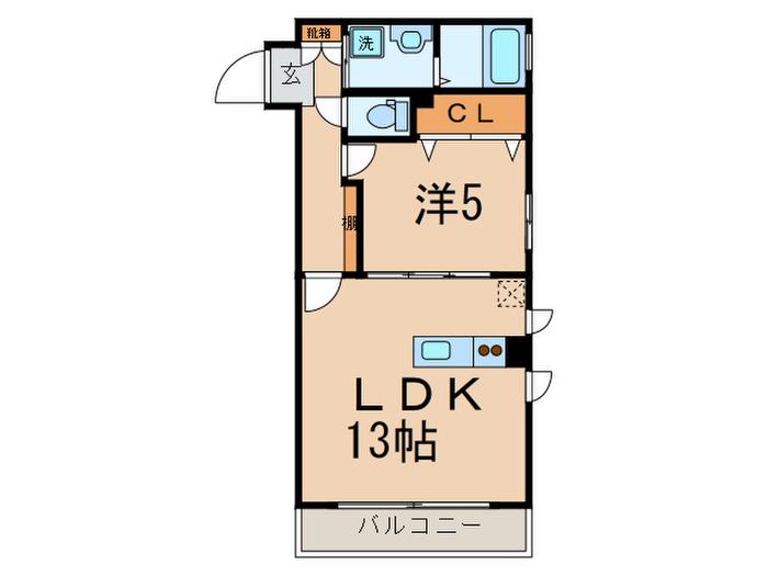 HOUSE K(1LDK/1階)の間取り写真