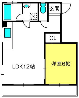 浦和グリーンハイツ(1LDK/2階)の間取り写真