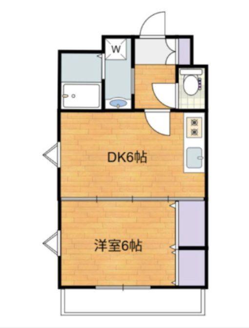 クワイエットつつじヶ丘(1DK/1階)の間取り写真