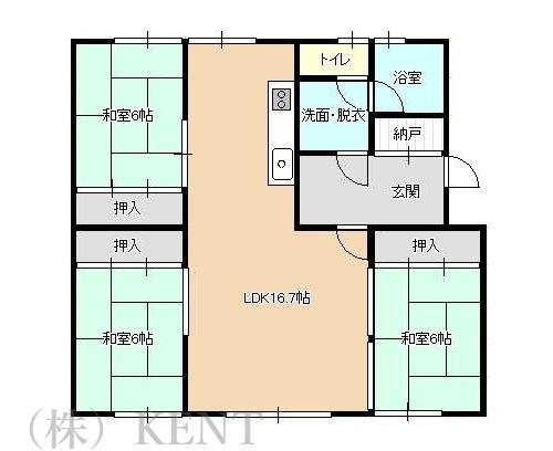 ラポール二十四軒4号棟(3LDK/4階)の間取り写真