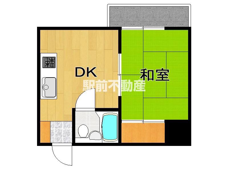 藤本ビル(1DK/4階)の間取り写真