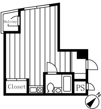 キャッスルマンション赤羽(ワンルーム/2階)の間取り写真