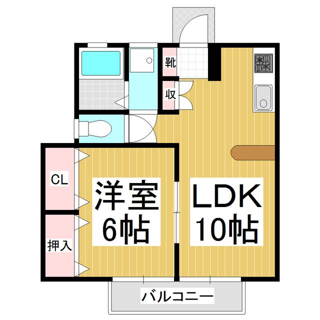 サンパレス(1LDK/2階)の間取り写真