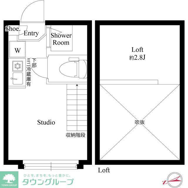 ハーモニーテラス高井戸西(ワンルーム/2階)の間取り写真