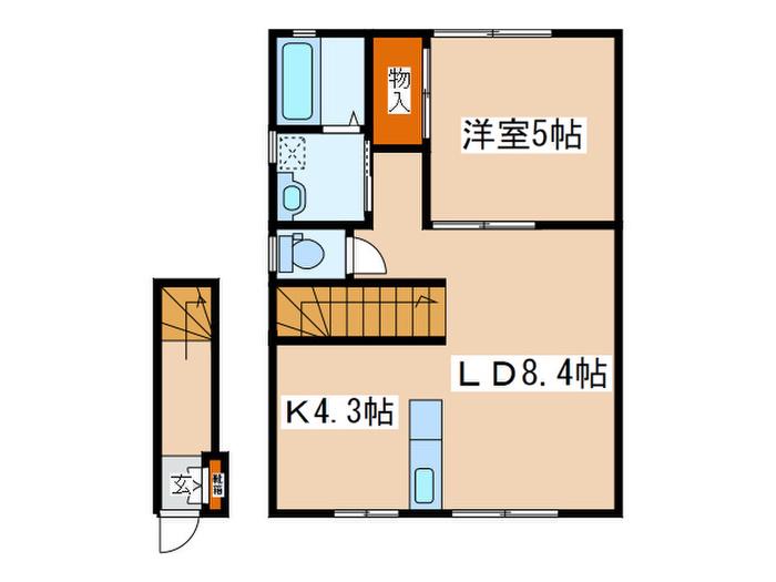 ファミリアM(1LDK/2階)の間取り写真