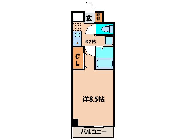 PROUDIA岡崎(1K/5階)の間取り写真